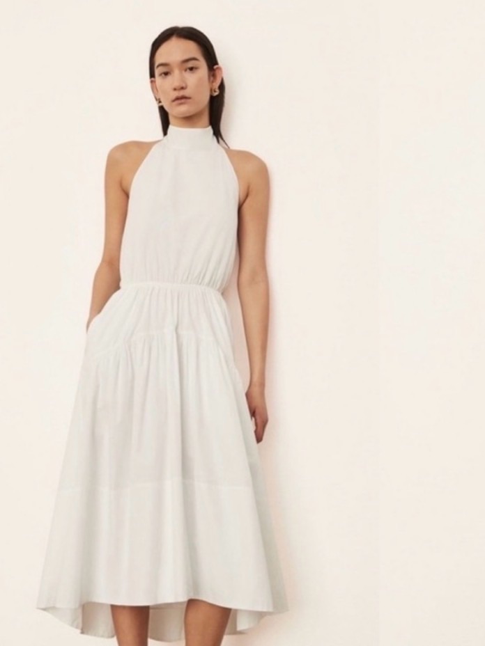 Vince White Halter Midi Dress